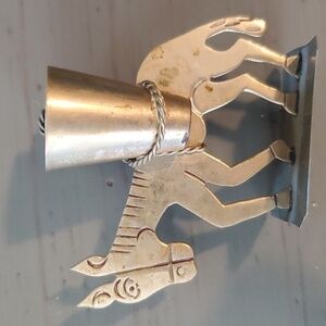 Alpaca Donkey Silver Double Toothpick Holder Vintage